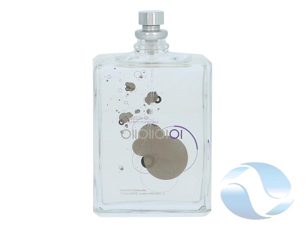 The Escentric Molecules Molecule 01 bottle showcases a minimalist design and radiance-enhancing aura.