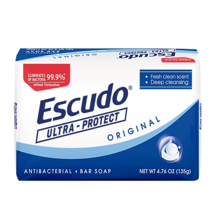 Escudo Ultra-Protect original bar soap in a 6-pack display for family use and convenience.