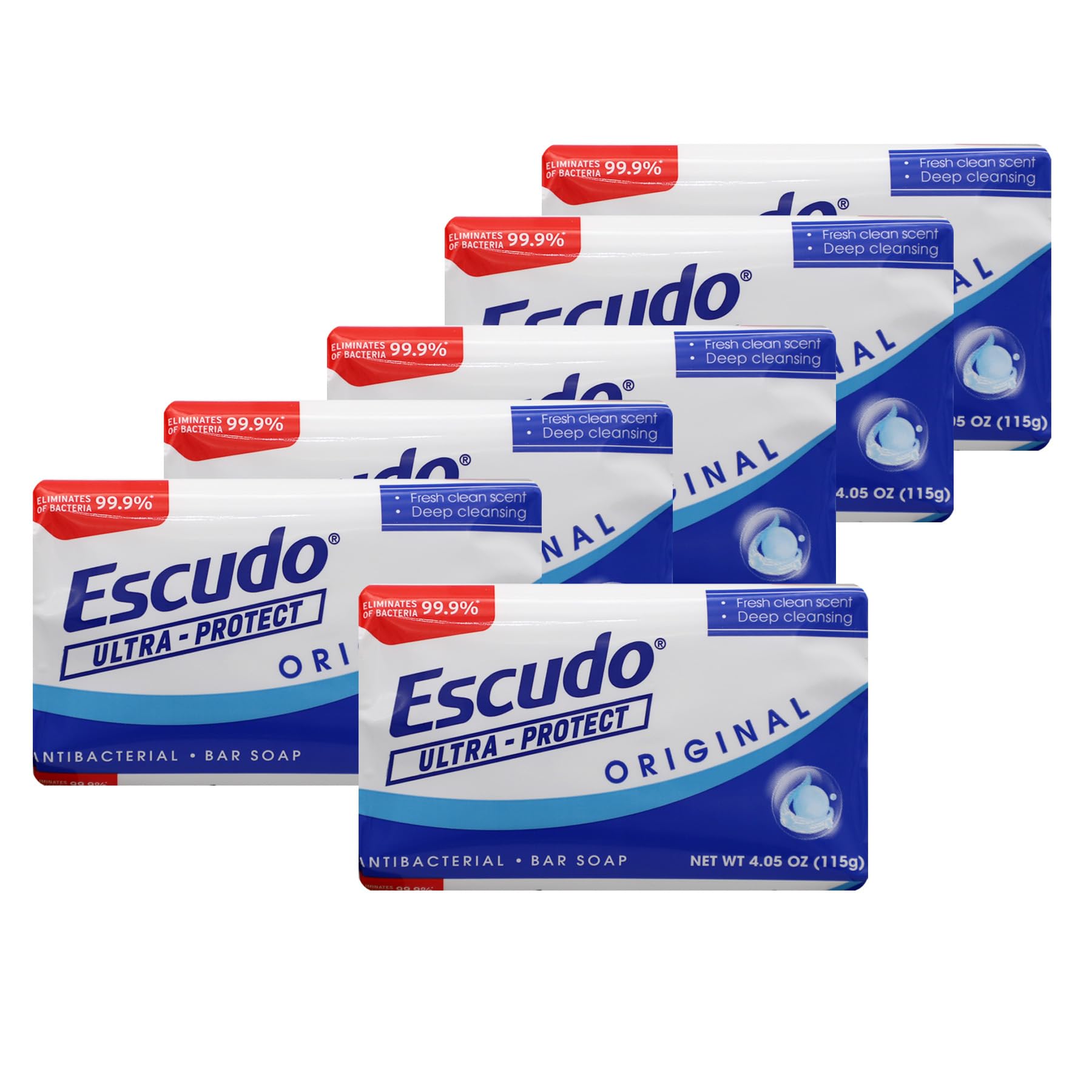 Escudo Ultra-Protect bar soap, front view, provides daily cleansing with a fresh scent.