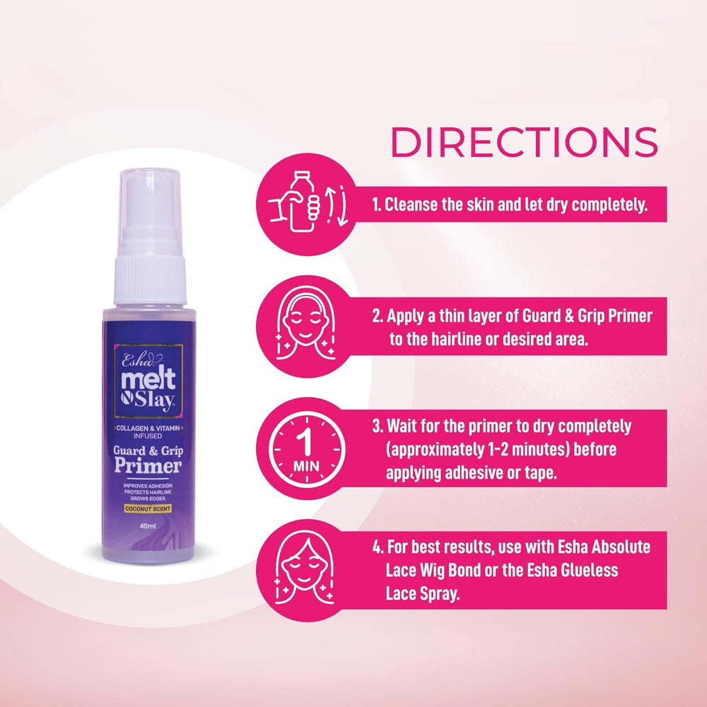 Esha Melt N Slay primer demonstrates reliable lace wig adhesion