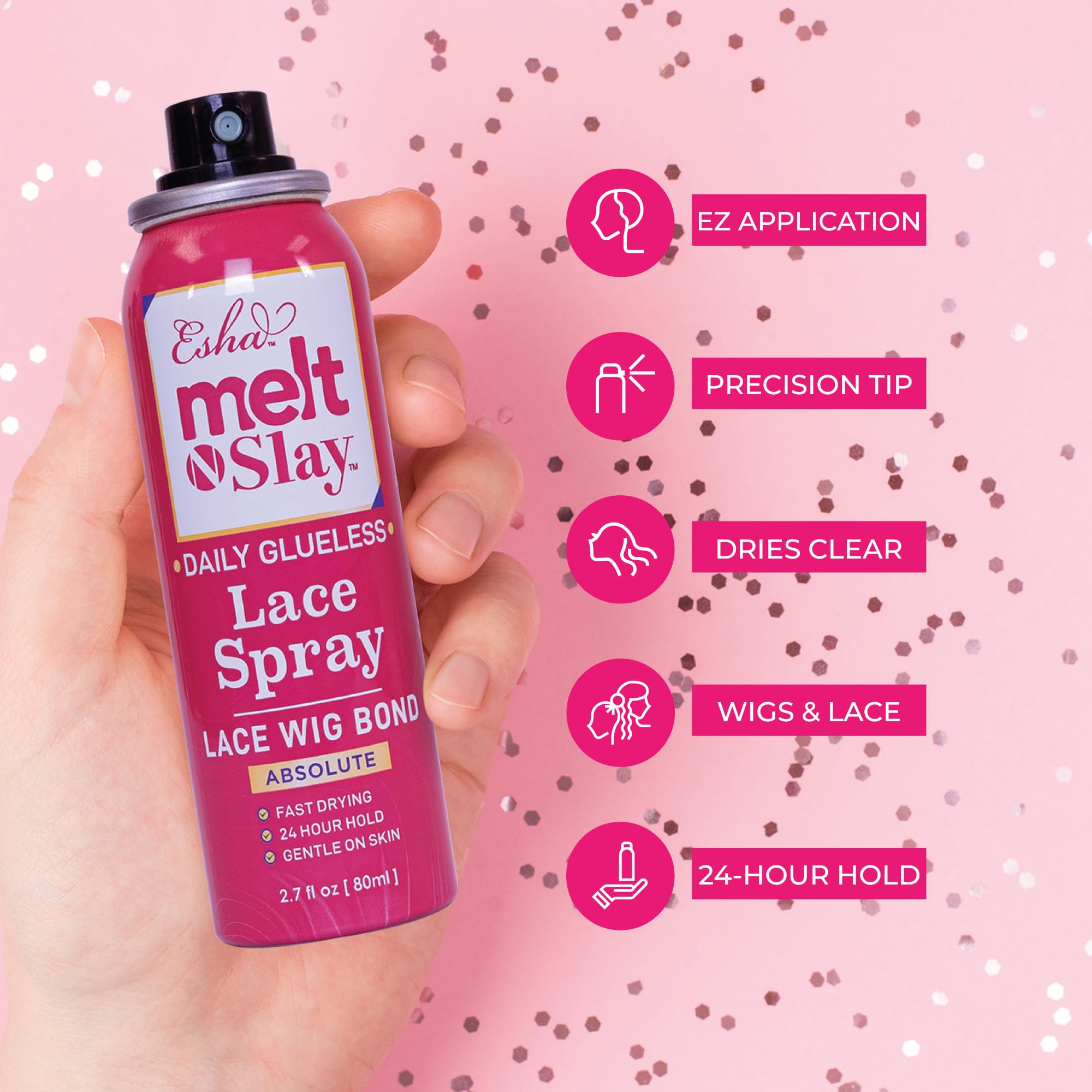 Acabado natural con Esha Melt N Slay Lace Spray se funde con la piel