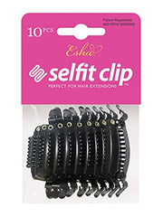 Esha Selfit clip extensions natural black packaging for quick styling