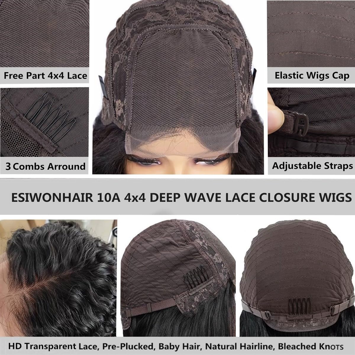 Hair can be dyed, permed, or bleached to customize color with ESIWONHAIR wig.