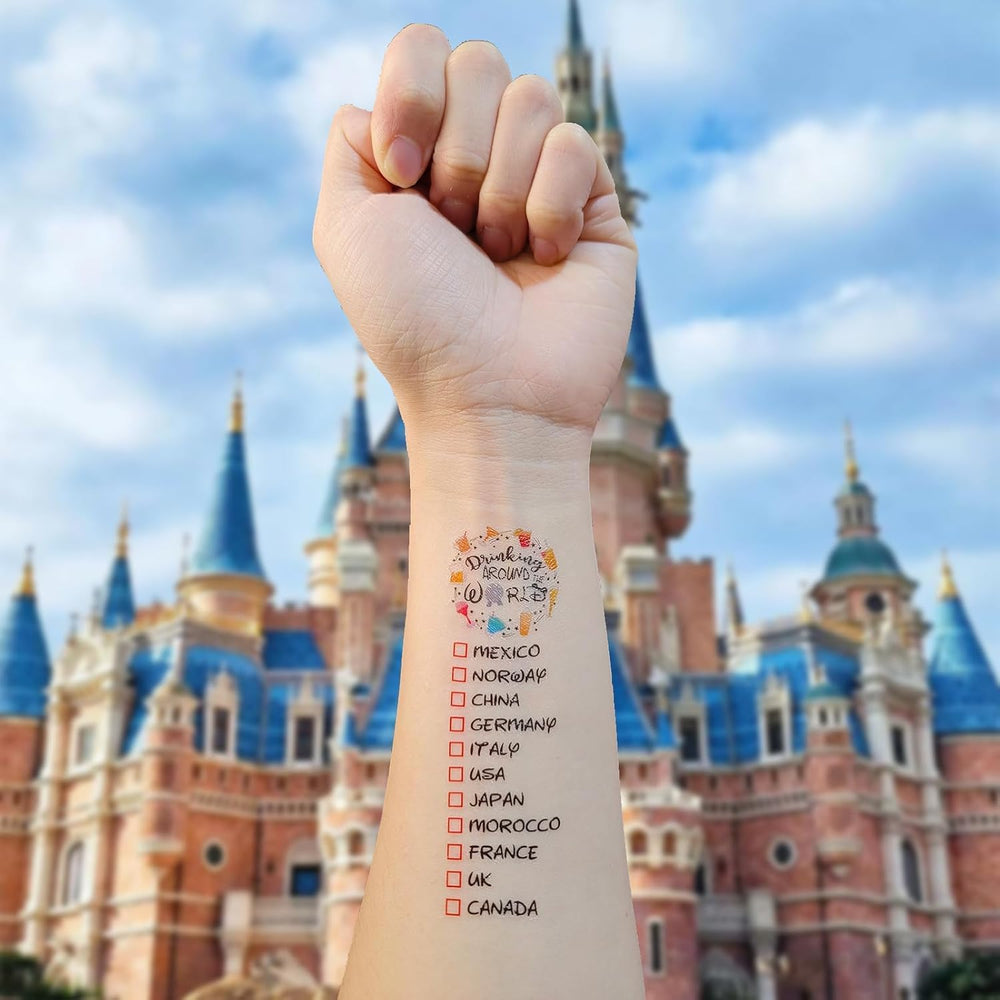 ESLINOP tatuaje mundo Epcot 6: ideal para viajeros y eventos.