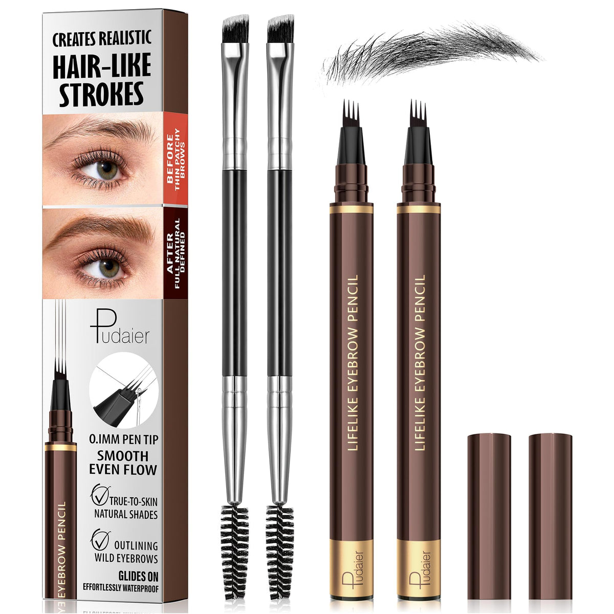 Espoce lapiz cejas microblading 4 puntas para trazos precisos y naturales