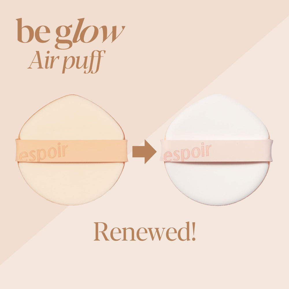 Espoir Be Glow Air Puff round water-drop shape enables precise blending around delicate areas.
