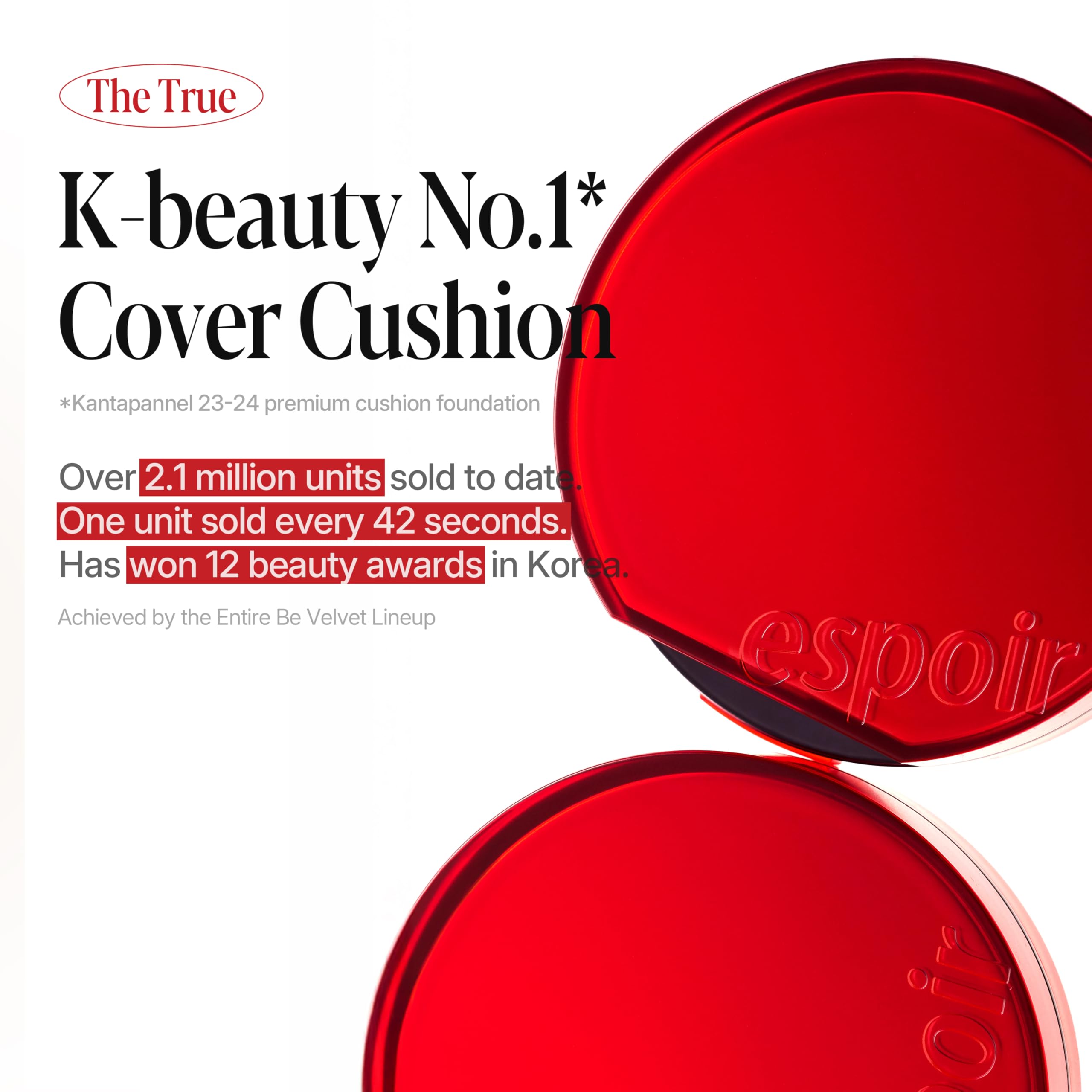 Espoir Be Velvet Cushion Foundation close-up texture highlights buildable coverage