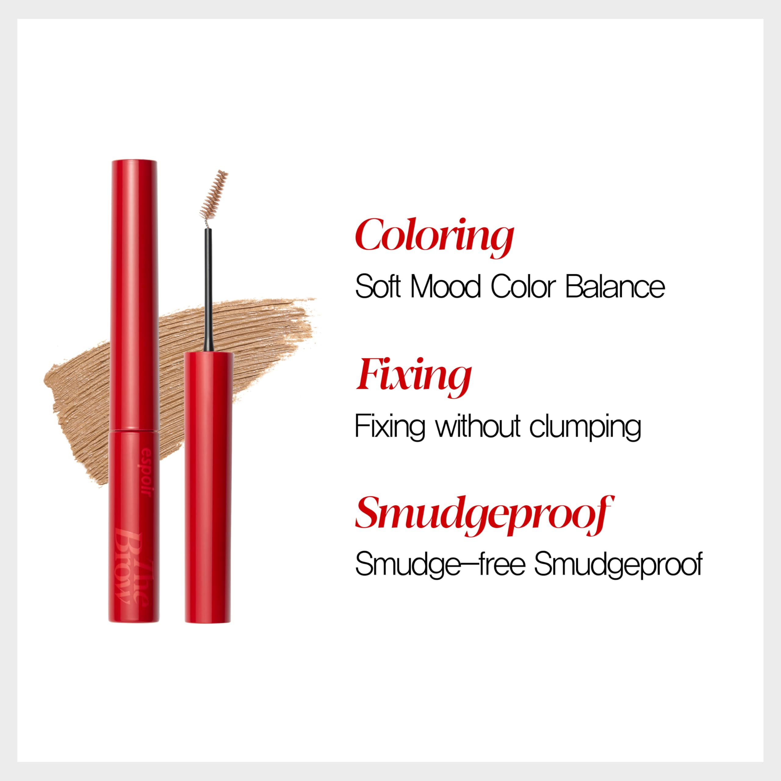 Espoir The Brow Color Fixing Cara tono beige para cabello claro.