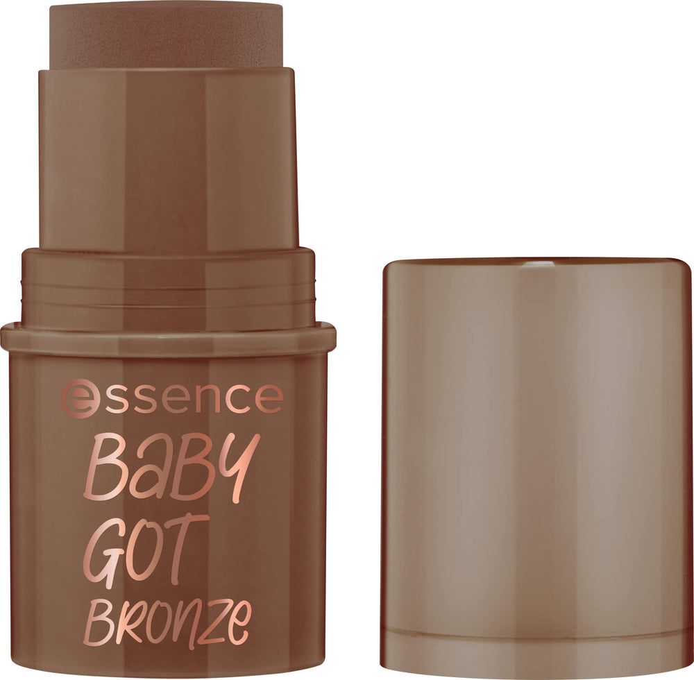 essence Baby Got Bronze stick application on cheekbones for subtle sun-kissed glow.