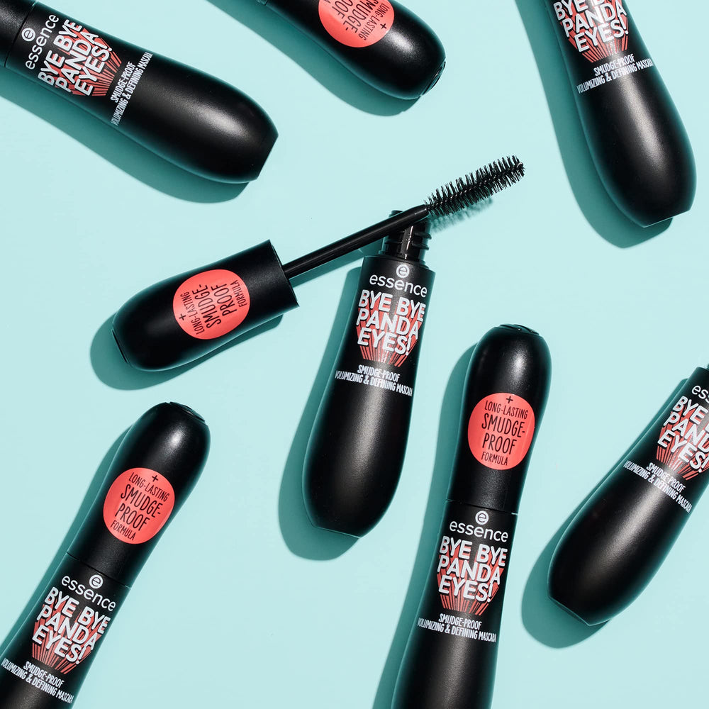 essence Bye Bye Panda Eyes tubing mascara application soft brush promotes smooth lashes