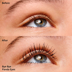 essence Bye Bye Panda Eyes tubing mascara packaging tube highlights compact, travel-friendly design
