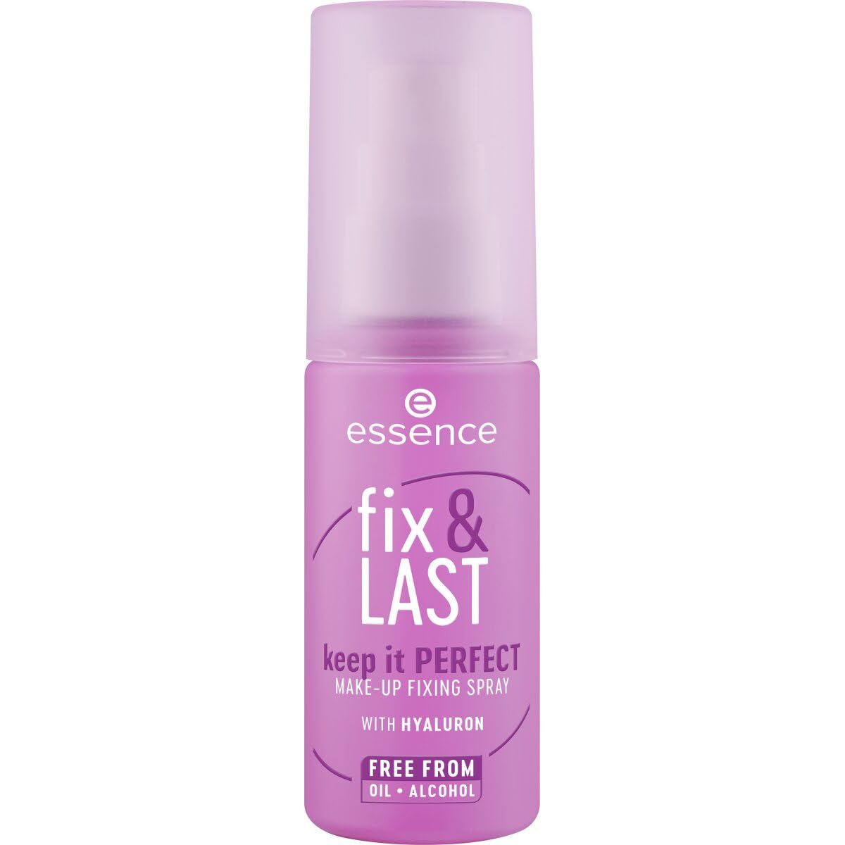 essence Fix & Last bottle close-up showing weightless setting for all-day wear