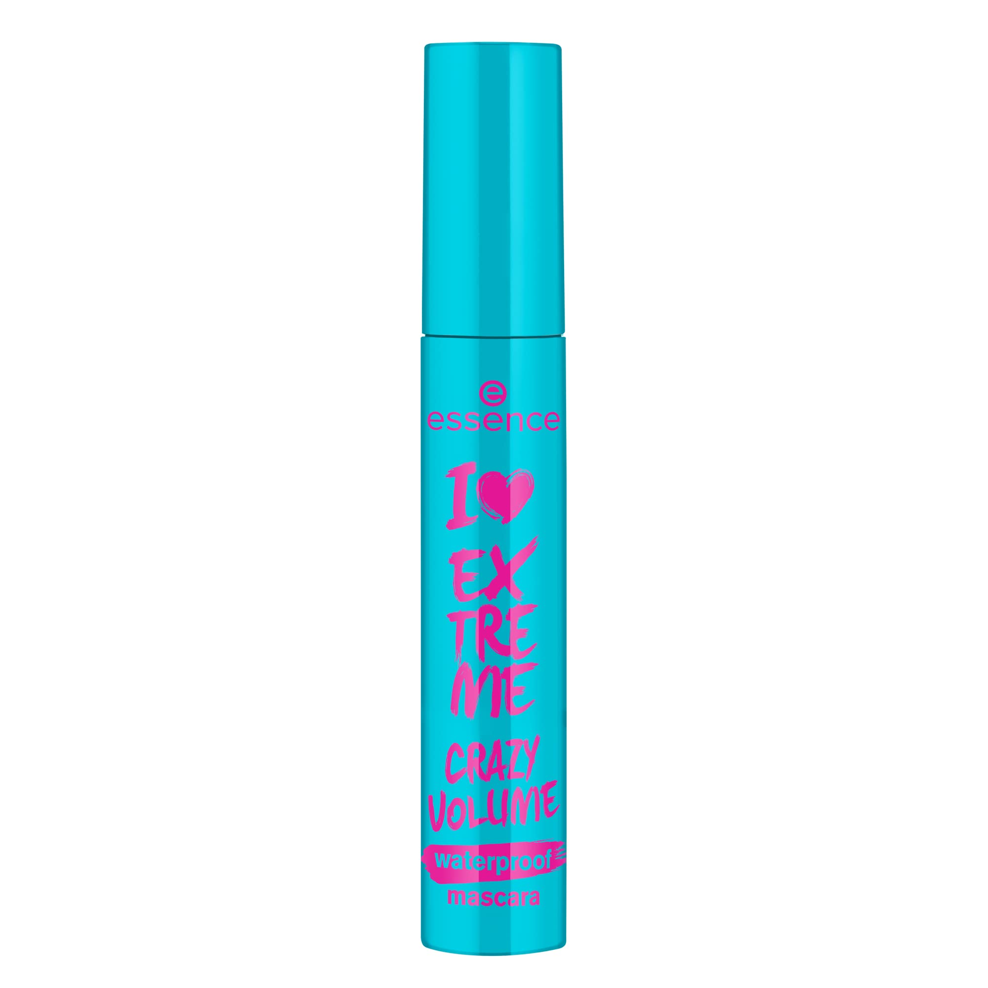 essence I Love Extreme mascara wand close-up showing mega brush for dramatic volume.