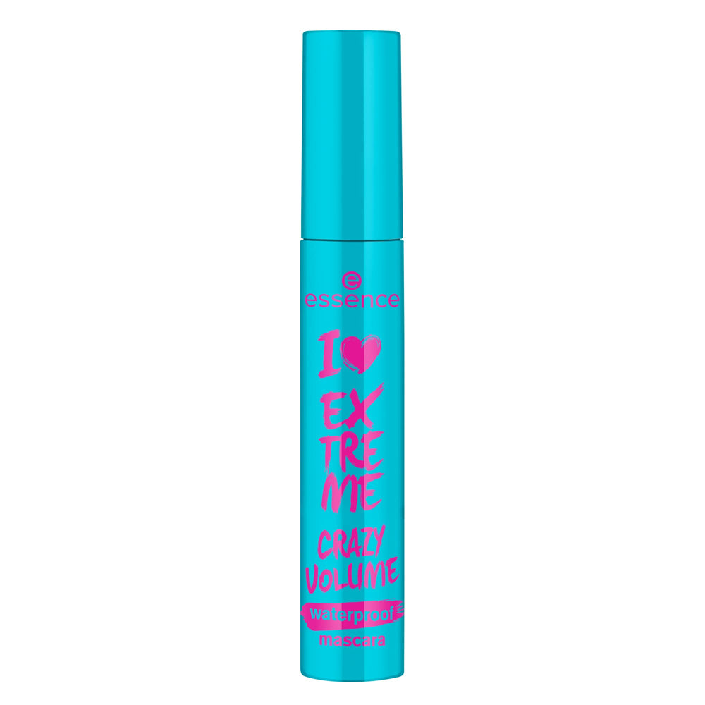 essence I Love Extreme mascara wand close-up showing mega brush for dramatic volume.