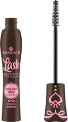essence Lash Princess Brown bottle close-up for a sleek, defined lash look.