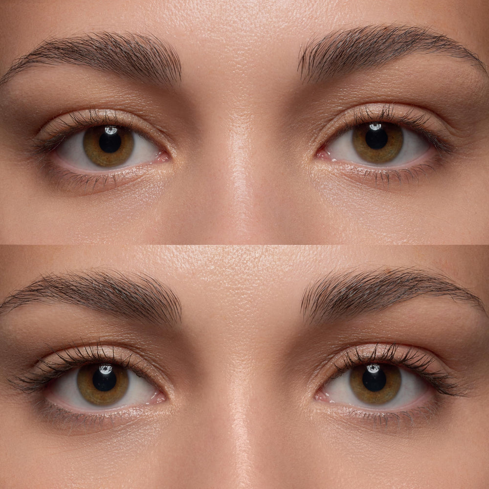 essence Lash Princess Brown applying at lashes shows length and volume.