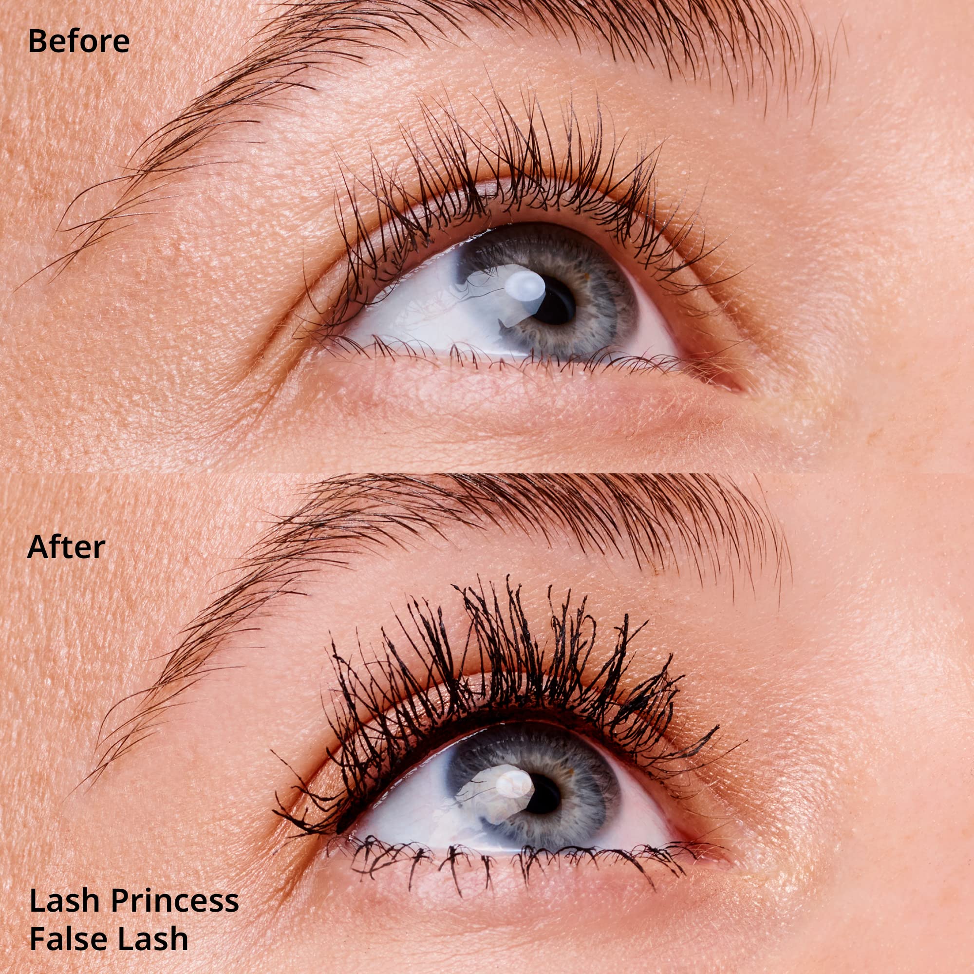 Essence Lash Princess application demo illustrating clump-free sculpted lashes.