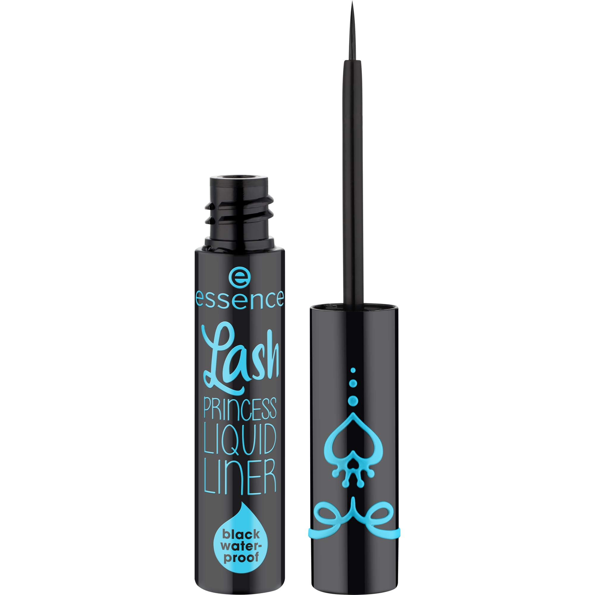 Essence Lash Princess Liquid Liner in black closeup for a precise, clean line.