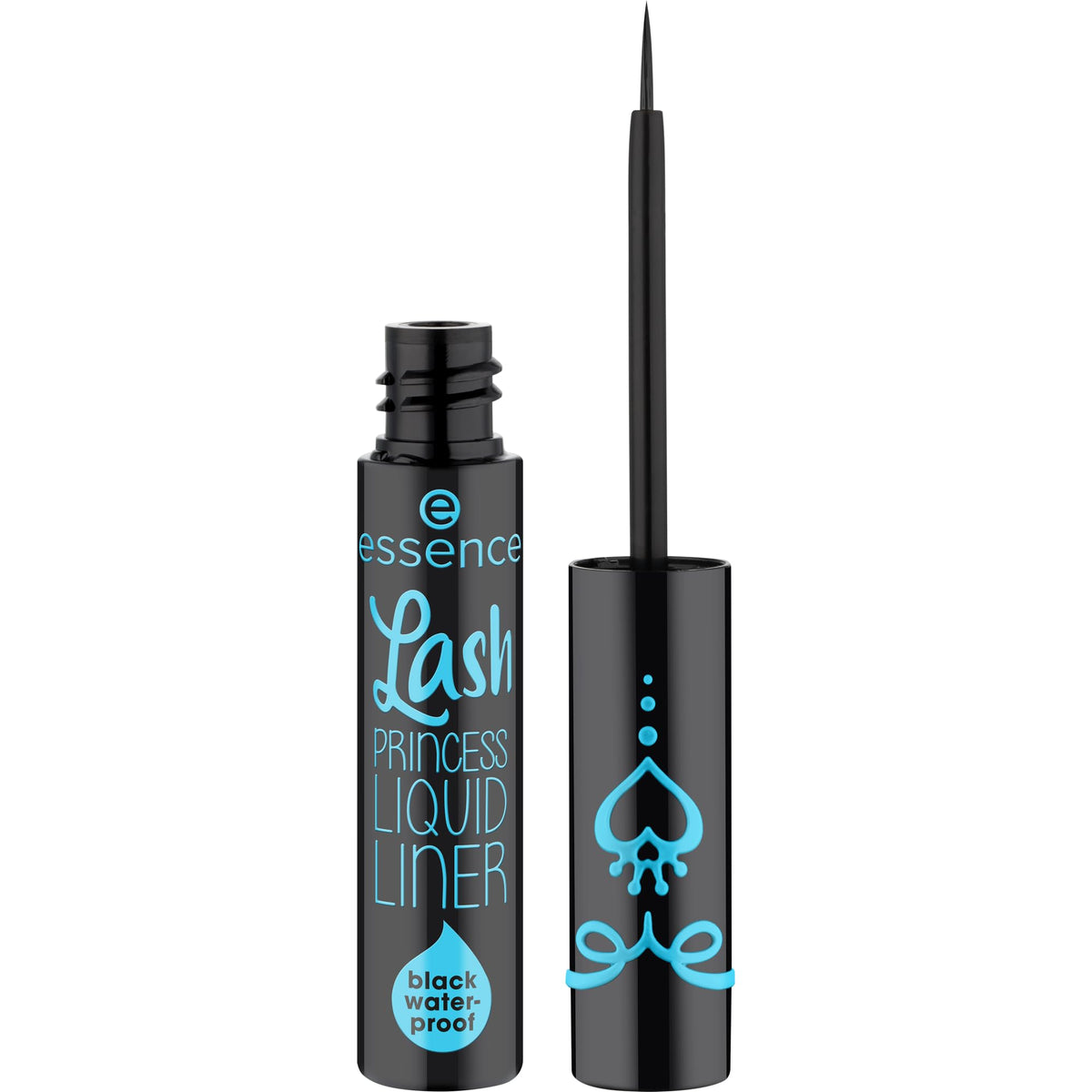 Essence Lash Princess Liquid Liner in black closeup for a precise, clean line.