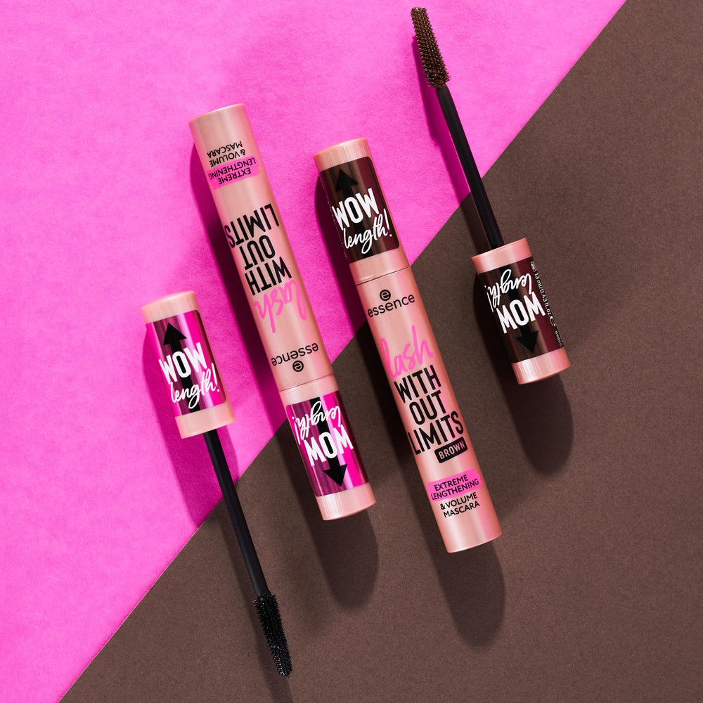 essence Lash Without Limits made in Italy badge emphasizing premium formulation.