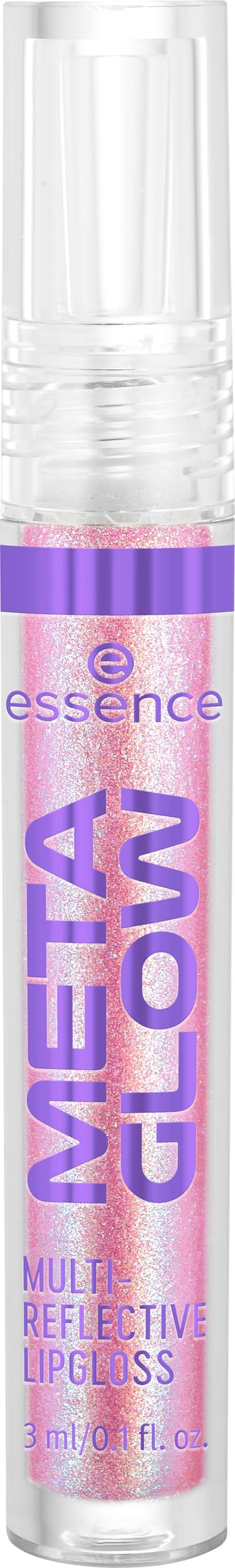 essence Meta Glow destellos holograficos rosa visión para un look futurista