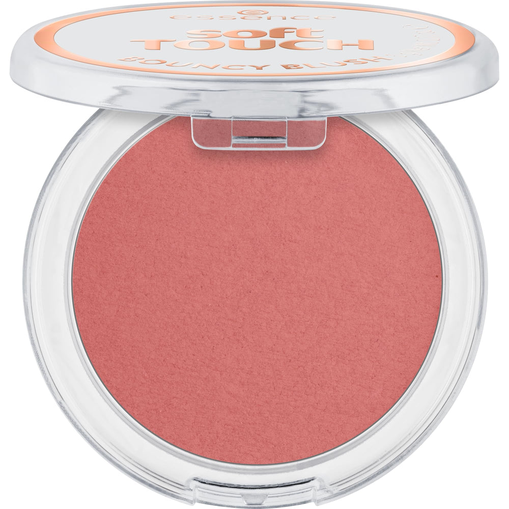 essence Soft Touch Bouncy Blush compact close-up showing creamy texture for a natural glow.