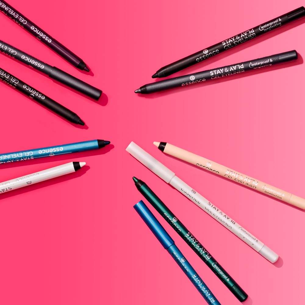 essence Stay & Play Gel Eyeliner pencil tip with soft shade Nude demonstrates versatility.