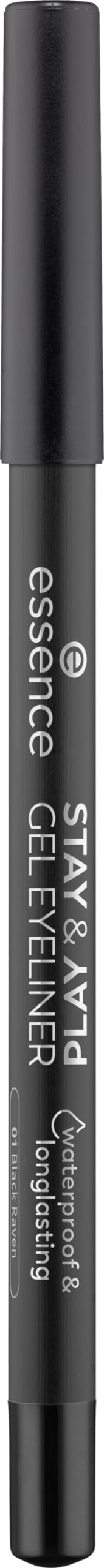 Essence Stay & Play Gel Eyeliner Black Raven wing application for sharp lines.