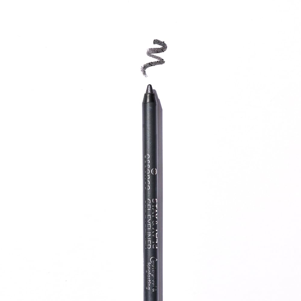 essence Stay-and-Play Gel Eyeliner Stardust-Love swatches reveal bold pigment