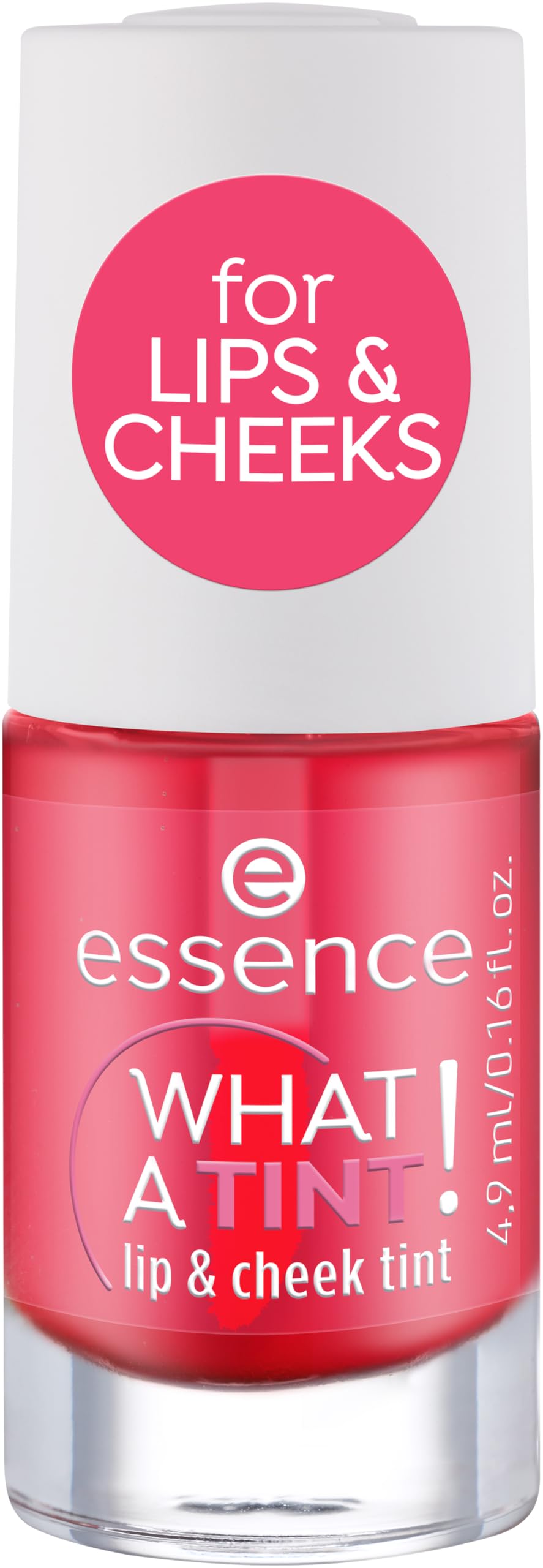 essence What a Tint lip-cheek tint applied to cheek for blendable color