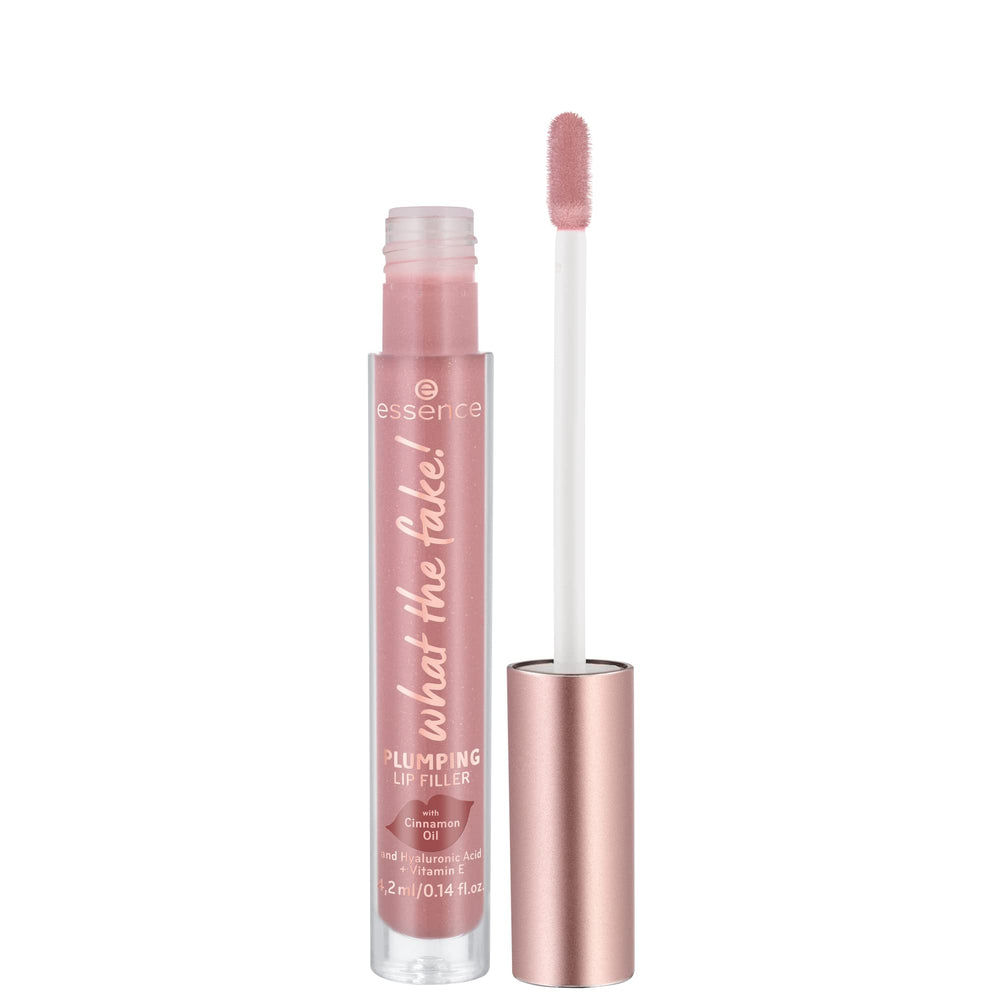 essence What the Fake lip gloss packaging for on-the-go plumping touch.