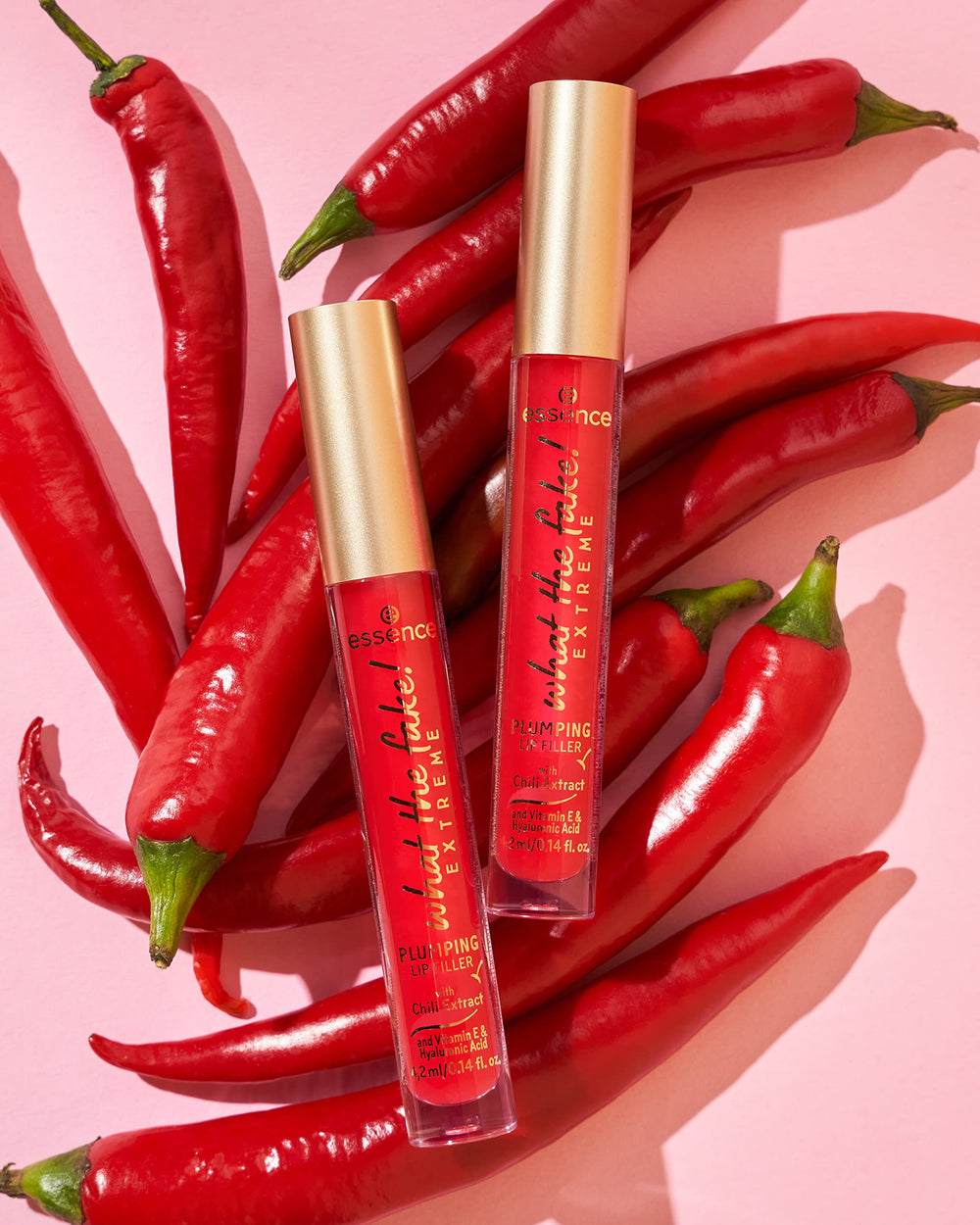 essence What the Fake lip filler texture closeup—smooth, conditioning formula.