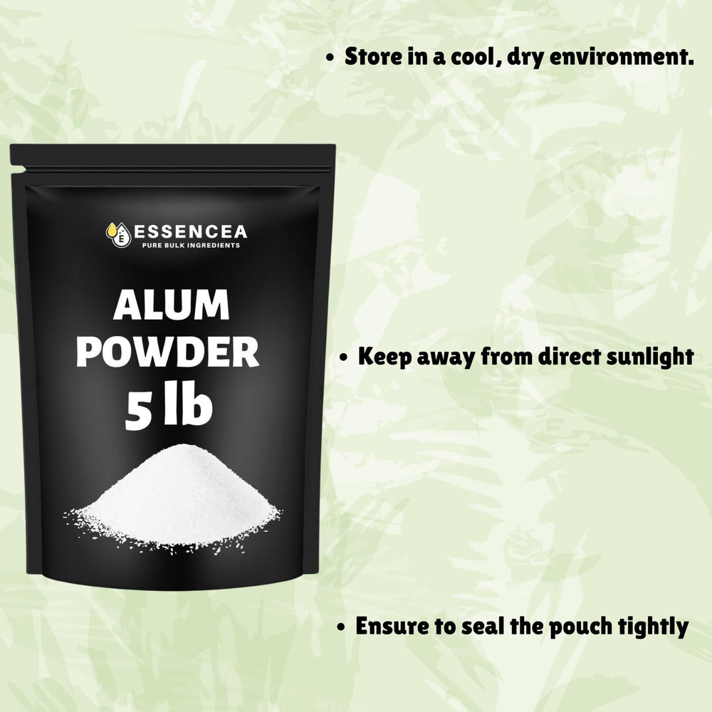 Essencea Alumbre en polvo 5 lb, perfecto para proyectos de bricolaje y teñido artesanal.