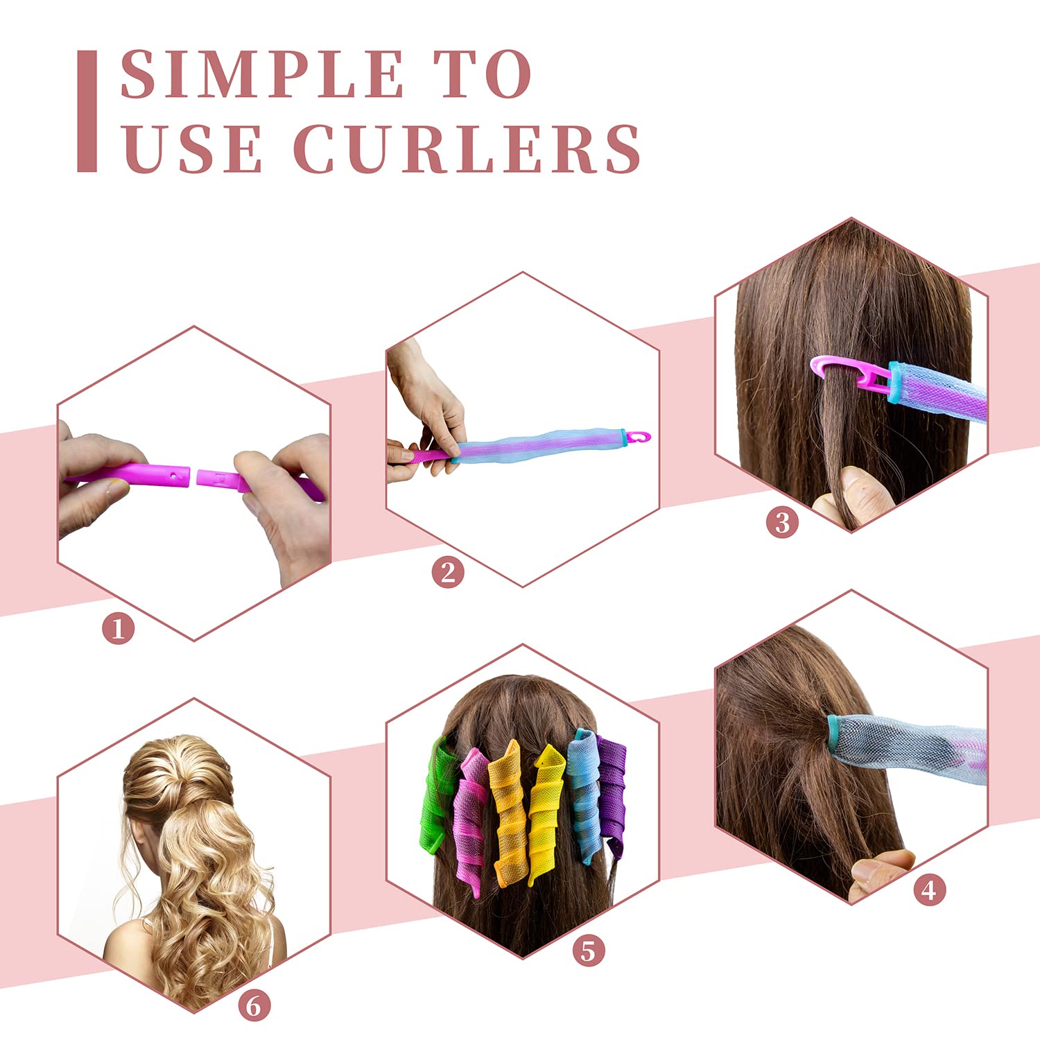 Essenergi no-heat curlers offer simple, time-saving styling on damp hair.