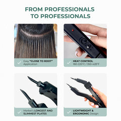 Rapid heat-up enables quick styling sessions with ESSENT-IX keratin fusion tool.