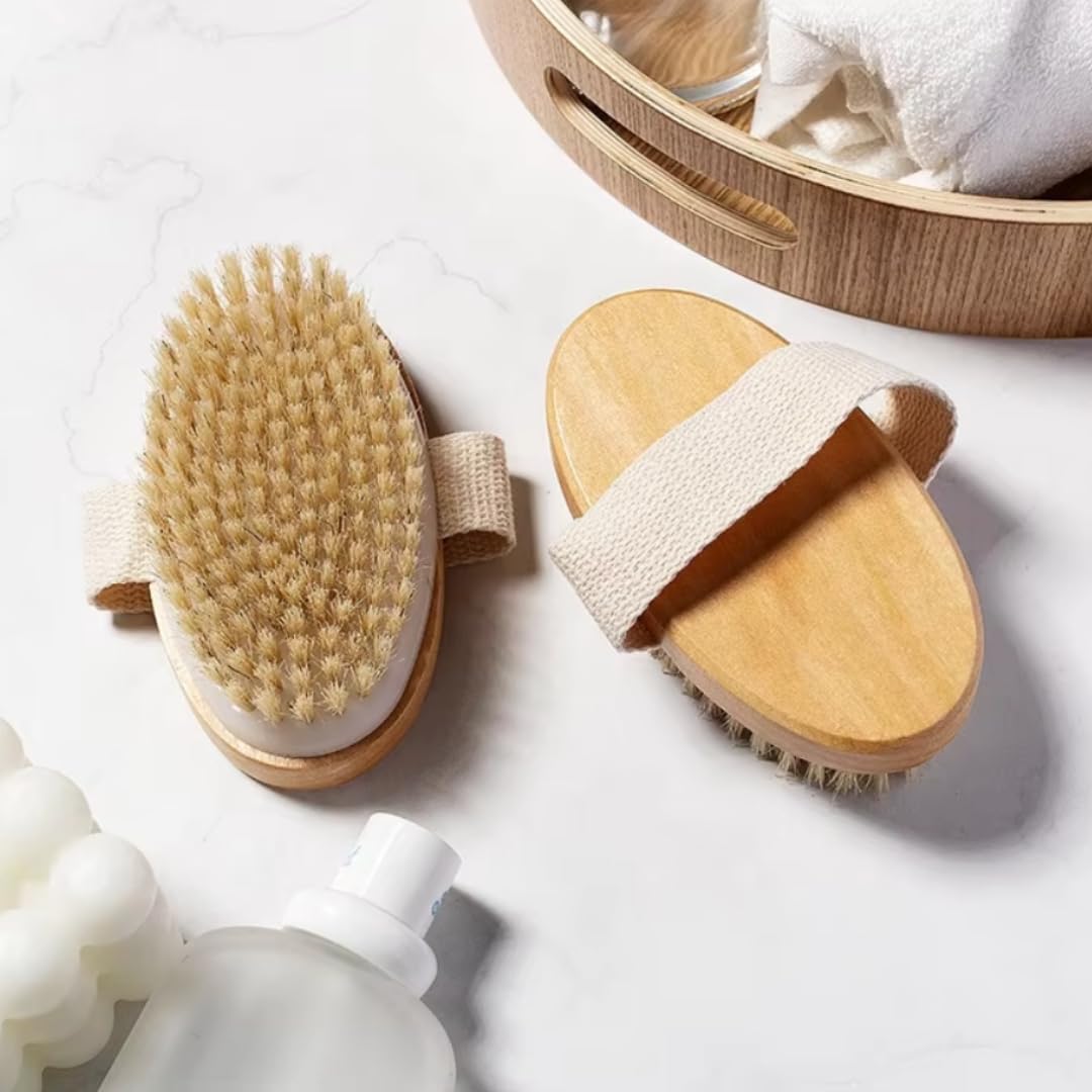 Essential Aura back reach brush helps access hard-to-reach areas easily.