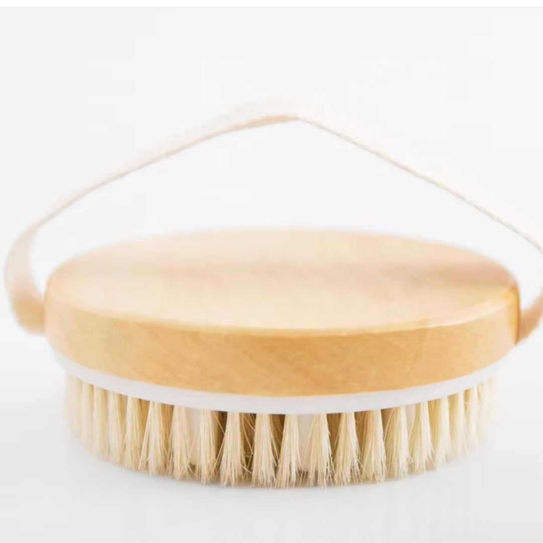Essential Aura dry body brush delivers smoother skin and a natural glow with regular use.