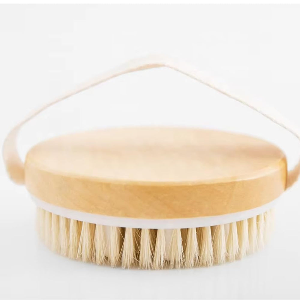 Essential Aura dry body brush delivers smoother skin and a natural glow with regular use.