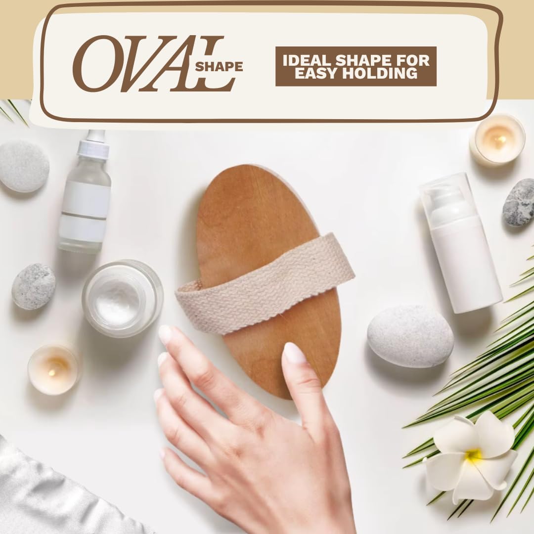 Essential Aura ergonomic wooden grip ensures comfortable control during brushing.