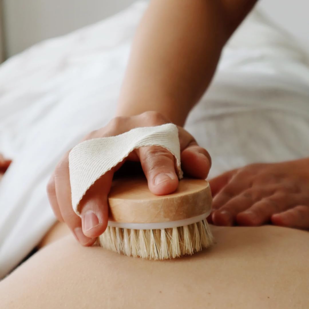Essential Aura smooth skin glow through consistent dry brushing and better texture.