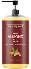 Essentially KateS Aceite de almendras dulces en botella, aroma suave para piel y cabello.