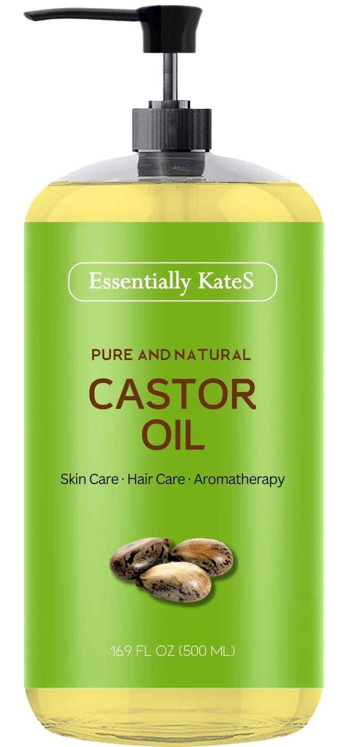 Aceite de Ricino Essentially KateS en botella: nutrición capilar y brillo suave.