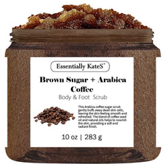 Essentially KateS exfoliante corporal de azúcar morena y café para piel suave.