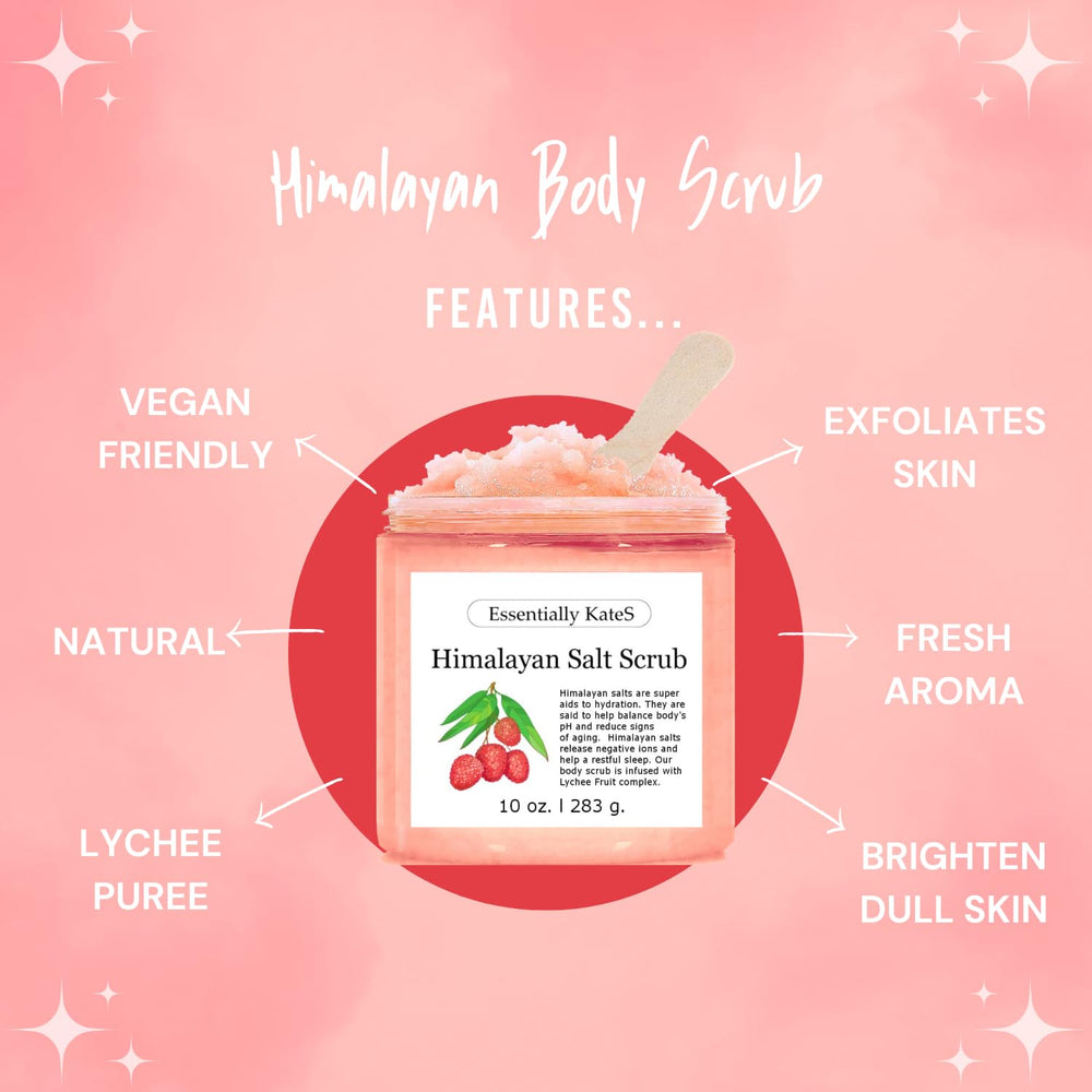 Essentially KateS exfoliante sal-himalaya: cristales visibles para renovación suave de la piel.