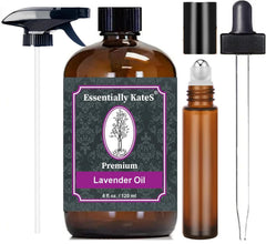 Aceite de lavanda Essentially KateS con gotero de vidrio para dosificar con precisión.