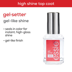 essie acabado lujo gel muestra brillo intenso y aspecto pulido