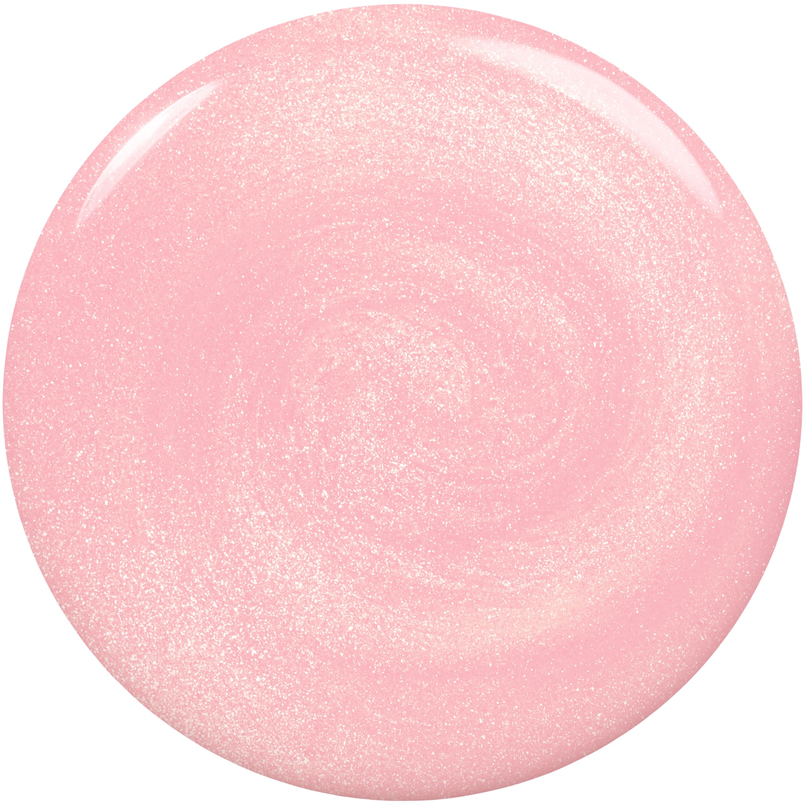 Essie Birthday Girl brush close-up highlights quick, streak-free at-home application.