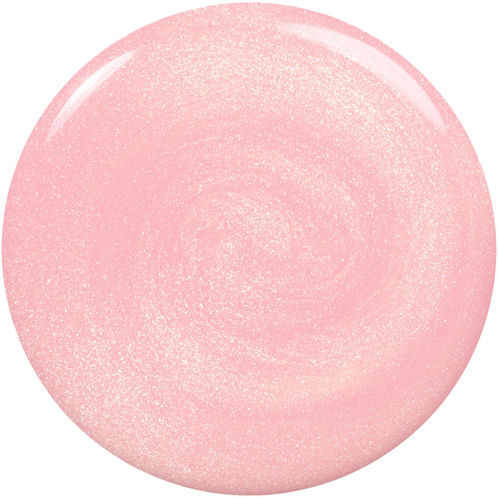 Essie Birthday Girl brush close-up highlights quick, streak-free at-home application.