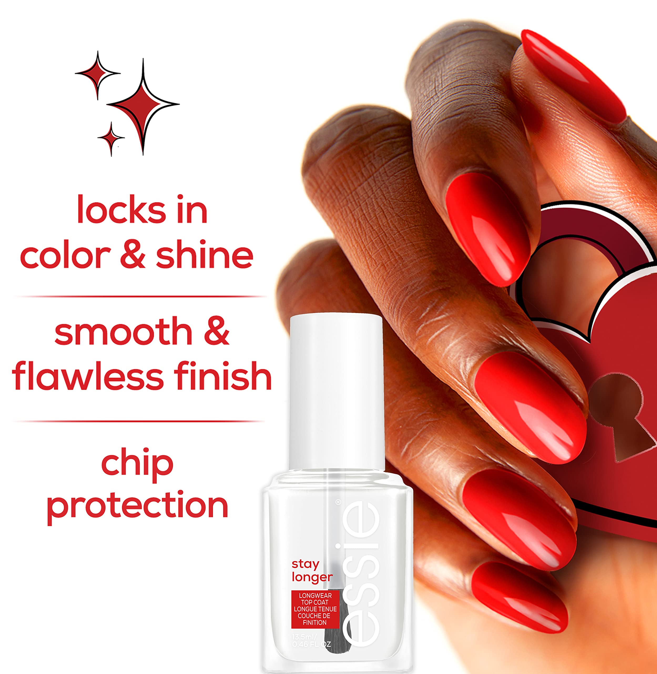 Capa superior de essie mantiene el color con brillo durable
