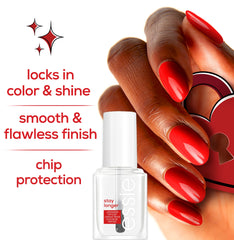 Capa superior de essie mantiene el color con brillo durable